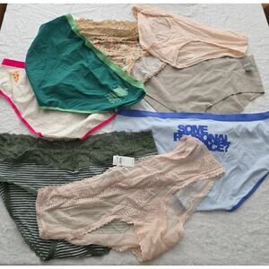 Aerie Cotton Boybrief Panty Underwear XXL NWT Mix Variety Lace Sheer 8 Pairs Lot